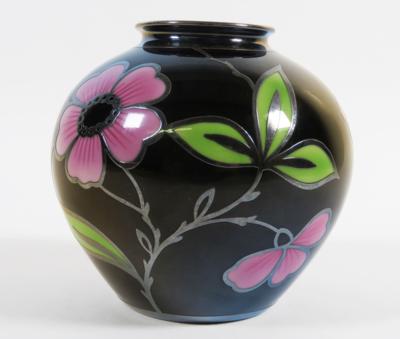 Kleine Vase mit Silberauflage, Porzellanfabrik F. Thomas, Marktredwitz und Spahr, Schwäbisch Gmünd, um 1940/50 - Klenoty, umění a starožitnosti