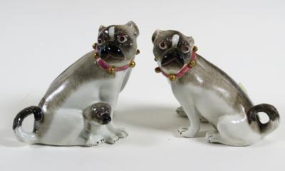 Mops und Möpsin mit einem Jungen, Samson, Edmé et Cie, Paris - Schmuck, Kunst & Antiquitäten