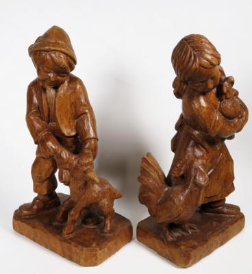 Paar Holzfiguren, Mitte 20. Jahrhundert - Jewellery, Works of Art and art