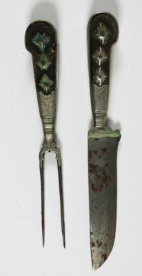 Gabel und Messer eines Fuhrmannsbesteckes, Alpenländisch 19. Jahrhundert - Antiques, art and jewellery