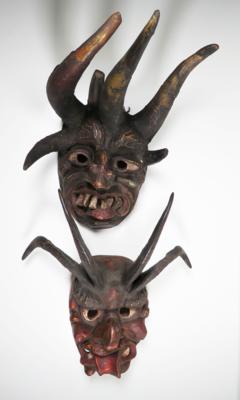 Zwei Perchtenmasken, Tirol, 20. Jahrhundert - Antiques, art and jewellery
