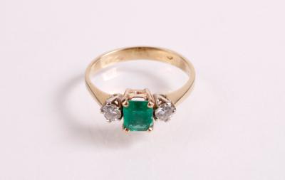 Brillant Smaragd Damenring - Umění, starožitnosti, šperky