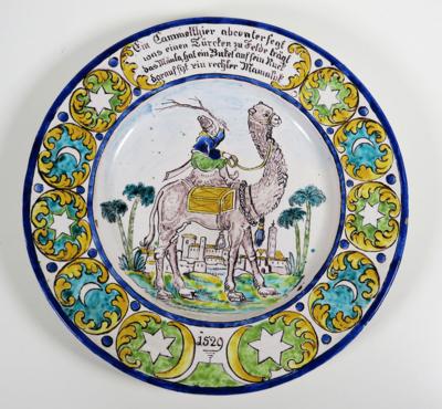 Großer Teller, Schleiss Keramik, Gmunden, Ende 19. Jahrhundert - Schmuck, Kunst & Antiquitäten