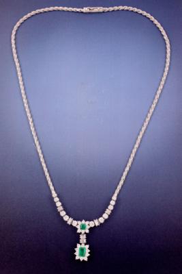 Brillant/Diamant/SmaragdCollier - Antiques, art and jewellery