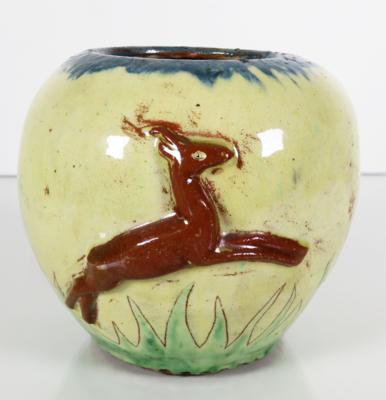 Kugelförmige Vase mit springenden Rehen - Z pozůstalosti SEPP FORCHER