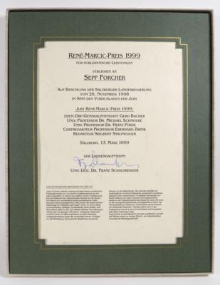 Rene-Marcic Preis 1999 - Aus dem Nachlass SEPP FORCHER