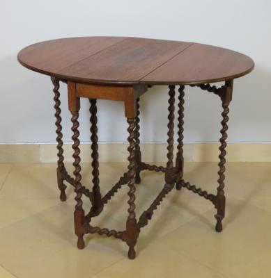 Beistelltischchen, sogen. Gateleg Side table im englischen Charles II. Stil, Anfang 20. Jahrhundert - Antiques, art and jewellery