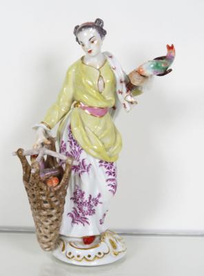 Japanerin mit Fischnetz, Entwurf Johann Joachim Kaendler 1758, Meissen, 1989 - Antiques, art and jewellery