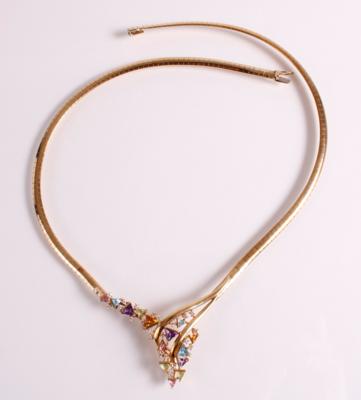 Brillant Schmucksteincollier zus. ca. 0,45 ct - Antiques, art and jewellery