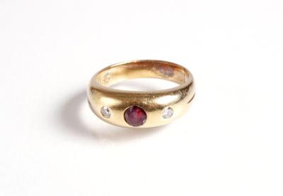 Brillant Rubin Allianzring - Antiques, art and jewellery
