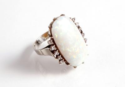 Brillant Opal Damenring zus. ca. 0,25 ct - Antiques, art and jewellery