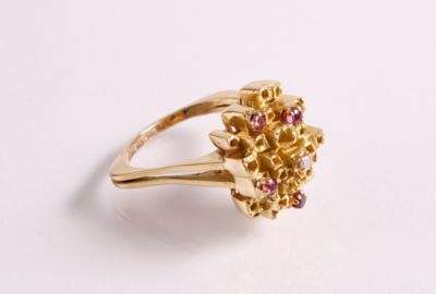 Diamant Rubin Damenring - Antiques, art and jewellery