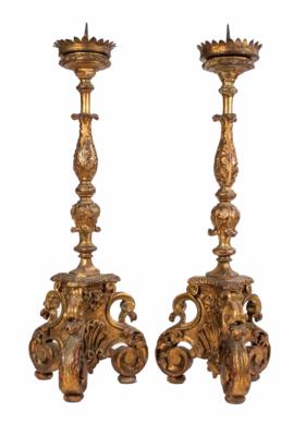 Paar barocke Kerzenleuchter, 18. Jahrhundert - Schmuck, Kunst & Antiquitäten