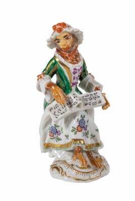 Affe als Sängerin, Entwurf Johann Joachim Kaendler 1753/65, Meissen, 1987 - Antiques, art and jewellery