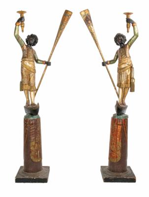 Paar Venezianische Leuchterfiguren, sogenannte Leuchtermohren, im Stil des 18. Jahrhunderts - Antiques, art and jewellery