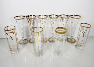 6 Sekt-, 4 Wassergläser, Austriagruppe Kunsthandwerk Gallauner - Jewellery, art and antiques