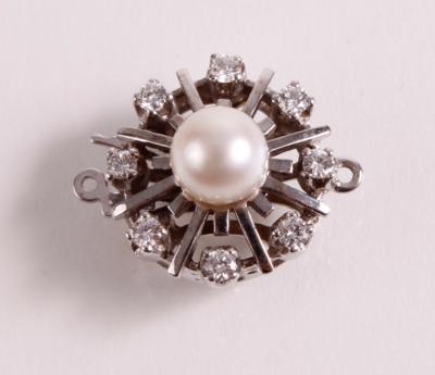 Brillant Perlkettenschließe zus. 0,24 ct - Jewellery, art and antiques