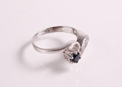 Diamant Saphir Damenring - Šperky, umění a starožitnosti