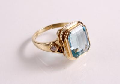 Brillant Aquamarinring - Antiques, art and jewellery