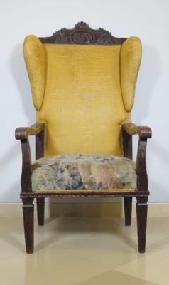 Ohrenbackenfauteuil, datiert 1845 - Schmuck, Kunst & Antiquitäten