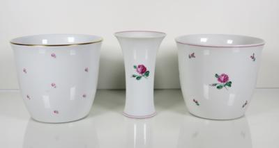 2 Blumenübertöpfe, 1 Vase, Augarten, Wien, 2. Hälfte 20. Jahrhundert - Gioielli, arte e antiquariato