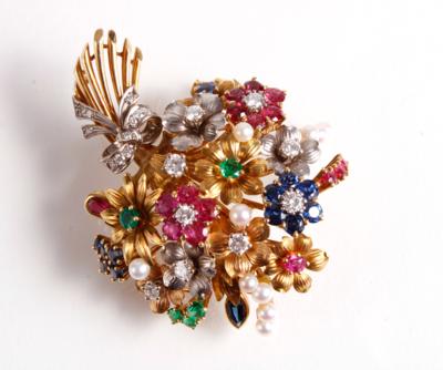 Brillant Diamantbrosche - Jewellery, antiques and art