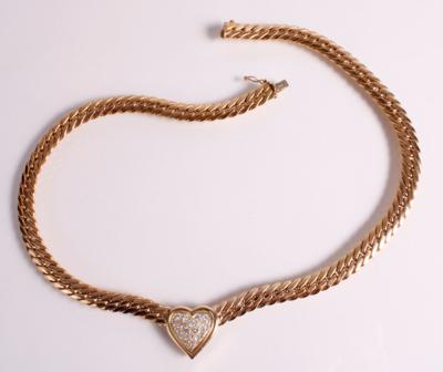 Brillantcollier "Herz" zusammen ca. 0,80 ct - Jewellery, antiques and art