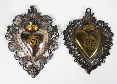 Konvolut von zwei Votiv Herzen - Jewellery, antiques and art