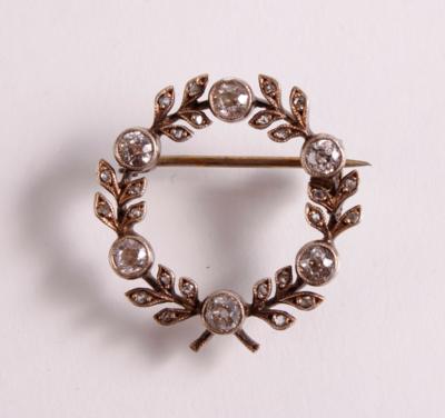 Altschliffbrillant Diamantbrosche - Jewellery, antiques and art