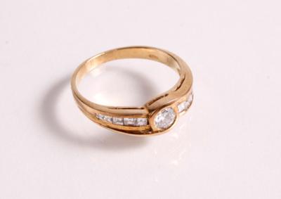 Brillant Diamant Damenring zus. ca. 0,45 ct - Šperky a hodinky