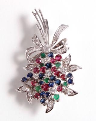 Brillantbrosche zusammen ca. 1,0 ct - Schmuck und Uhren