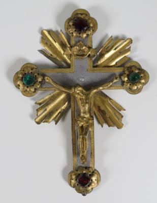 Italienisches Hausaltarkreuz,1. Hälfte 19. Jahrhundert - Porcellana, vetro e oggetti da collezione