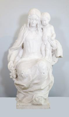 Madonna mit Kind, Unbekannter Monogrammist RF, Deutsch 20. Jahrhundert - Porcelán, sklo a sběratelské předměty