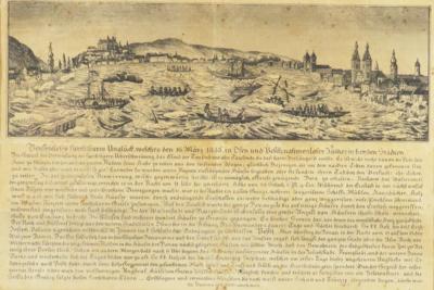 Der Eisgang und die Überschwemmung der Donau in Budapest 1838 - Immagini e grafica di tutte le epoche