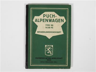 Betriebsanleitung "Puch Alpenwagen Typ VIII, 14/38 PS" - Automobilia