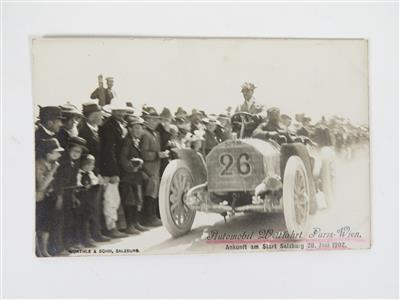 Postkarte "Paris-Wien 1902" - Automobilia