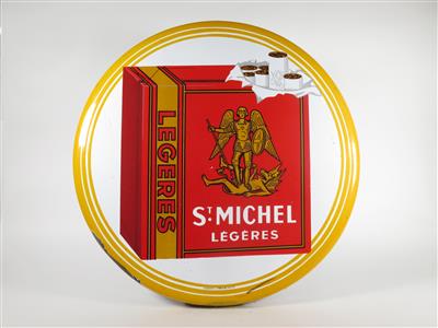 Emailschild "St. Michel Legeres" Zigaretten - Automobilia