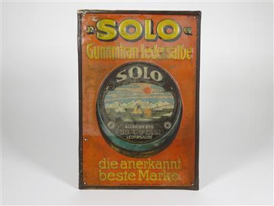 Blechschild "Solo" Gummitran-Ledersalbe - Automobilia