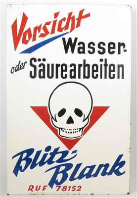 Blechschild "Blitz-Blank" - Automobilia