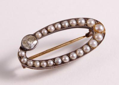 Diamant Kulturperlen Brosche - Jewellery and watches