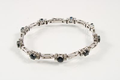 Brillant Saphir Armkette zus. ca. 1 ct - Schmuck & Uhren