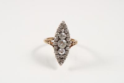 Altschliffdiamant Damenring zus. ca. 1,70 ct - Jewellery and watches