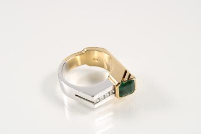 Diamant Smaragd Damenring - Schmuck und Uhren