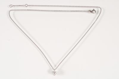 Solitäranhänger 0,51 ct an Fassonhalskette - Schmuck und Uhren