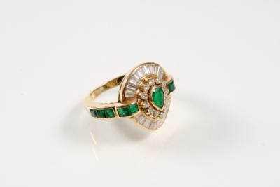 Brillant Diamant Smaragdring - Schmuck und Uhren