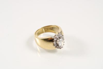 Brillant Diamant Damenring zus. ca. 0,90 ct - Klenoty a Hodinky