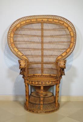 Rattan-Pfauensessel, 2. Hälfte 20. Jahrhundert - Möbel und Interieur