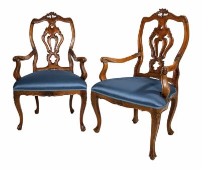 Paar Sessel, Oberitalien, 19. Jahrhundert - Mobili e interni