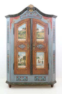 Bauernkasten, sog. Jahreszeitenschrank, Alpenländisch, 19. Jahrhundert - Möbel und Interieur