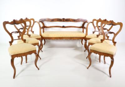 Salon Sitzgruppe im Biedermeierstil, Mitte 19. Jahrhundert - Furniture and interior